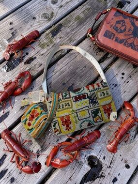 Source Unknown Multicolor Beaded Shoulder Bag with Floral Motifs